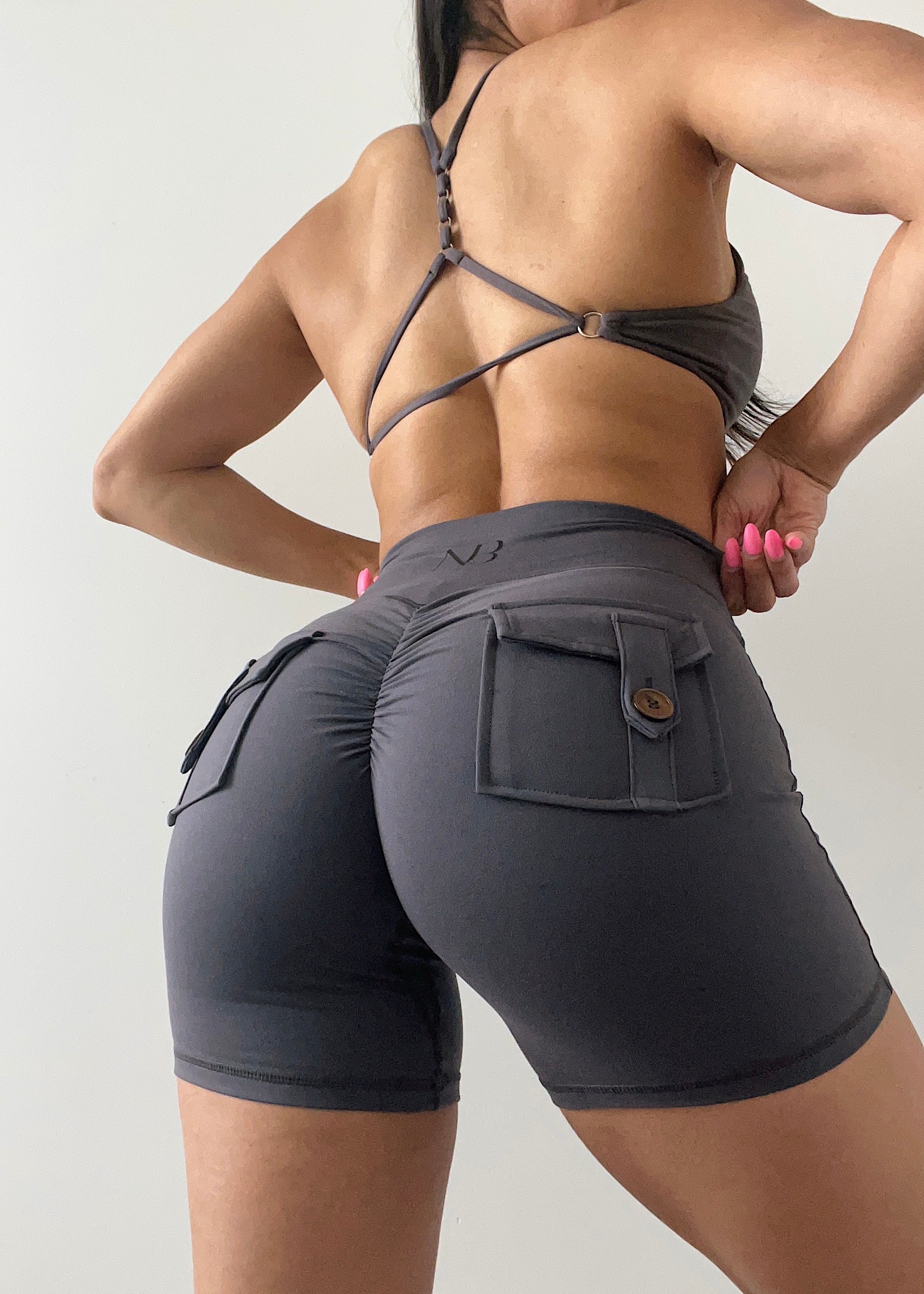 Grey Pocket shorts