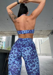 Blue Lagoon scrunch legging