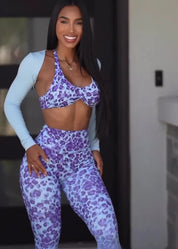 Blue Lagoon scrunch legging