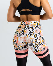 noireblanc, Peaches & Creme Collection, No scrunch, High-waisted, Sock leggings, Leopard print, Color-Block, Mesh Stripes