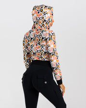 noireblanc, Peaches & Creme Collection, Zip-up Hoodie, Cropped jacket, Leopard print, Color block