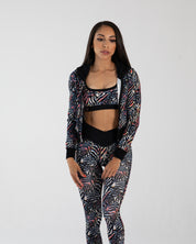 noireblanc, Electric Zebra Collection , color block, zip-up  hoodie, cropped, jacket