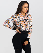 noireblanc, Peaches & Creme Collection, Zip-up Hoodie, Cropped jacket, Leopard print, Color block