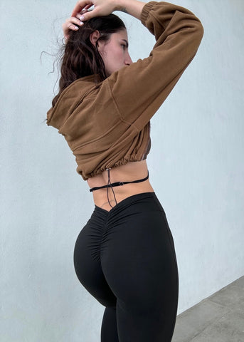 Black V scrunch legging