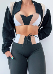 Cappuccino oversized cropped hoodie