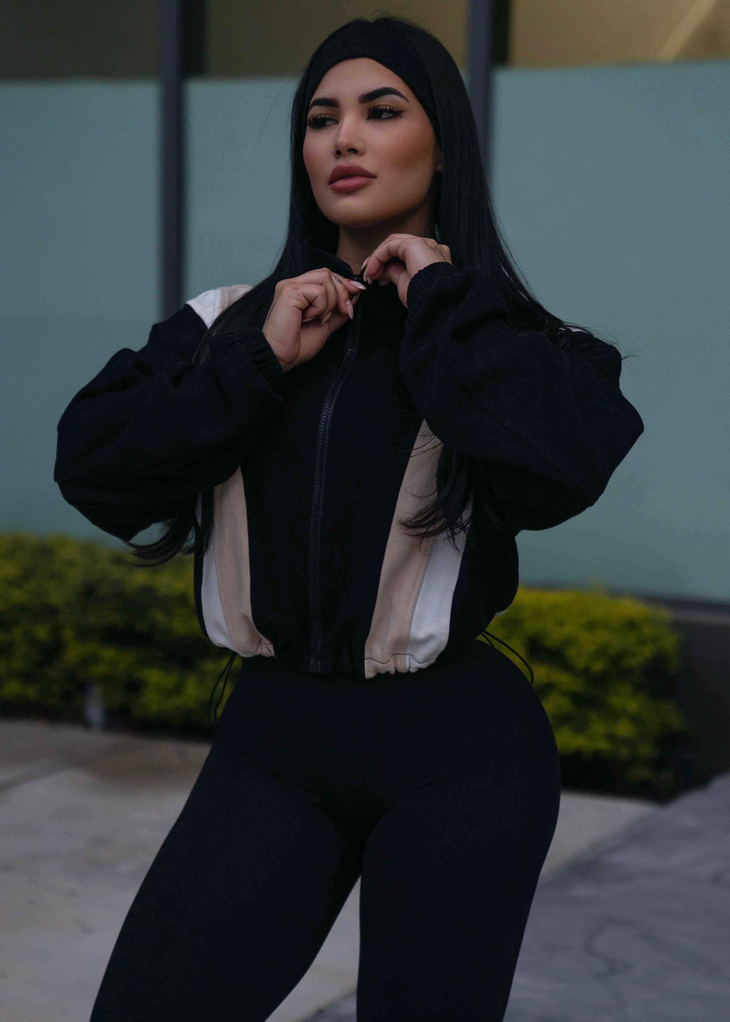 Cappuccino oversized cropped hoodie