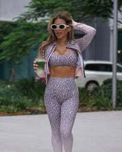 noireblanc, Sahara Collection, Snake skin print, Medium support sports bra, Removable pads,Racer back