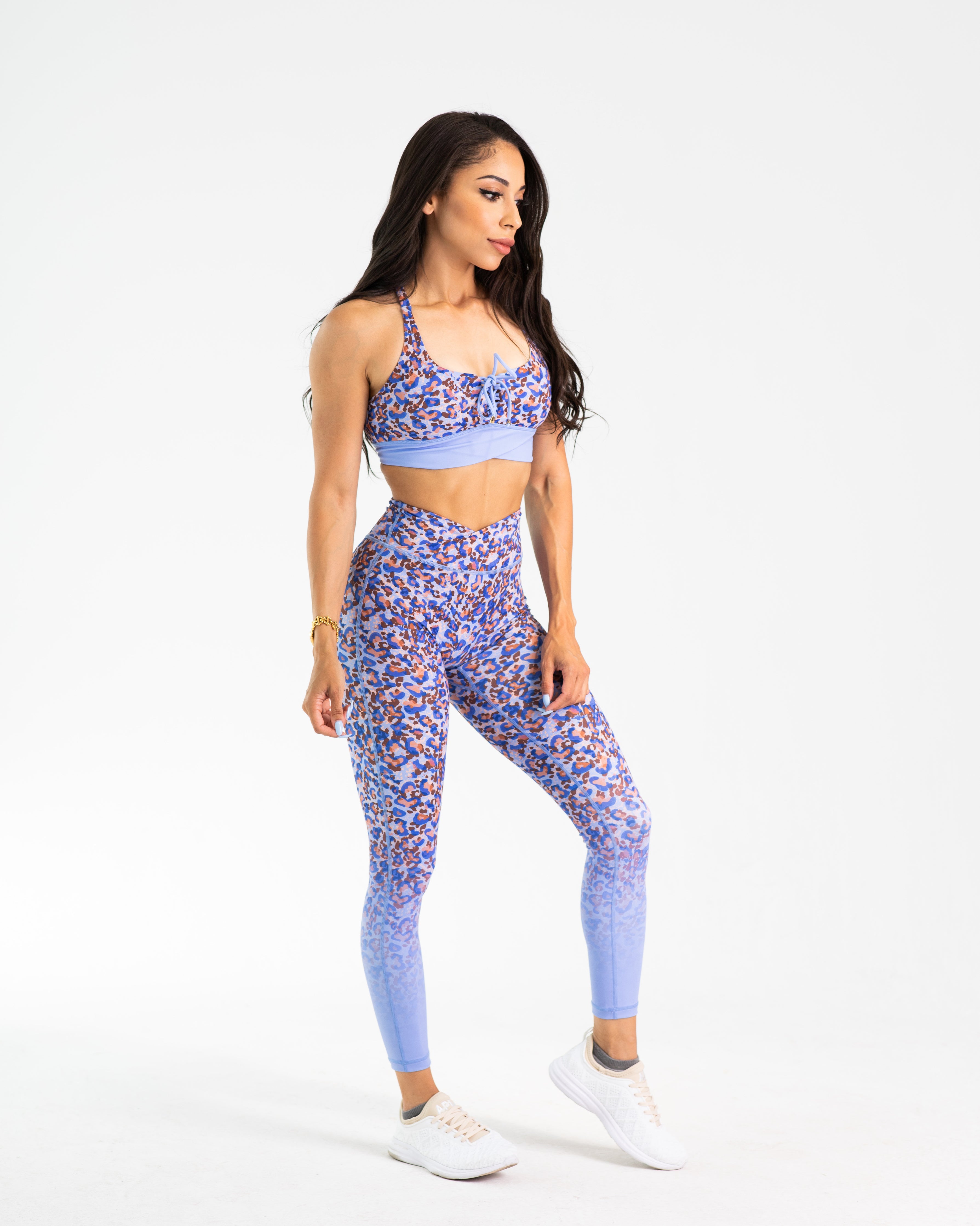 noireblanc, Lilac Collection, No scrunch leggings, Thigh high, Leopard print, Not see through