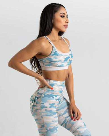 noireblanc, Safari Collection, Medium support , Camouflage, Double layers sports bra,  Removable pads