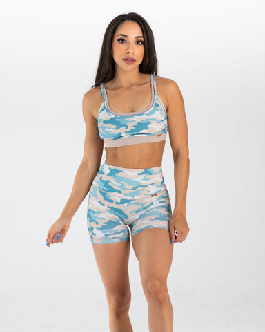 noireblanc, Safari Collection, Medium support , Camouflage, Double layers sports bra,  Removable pads