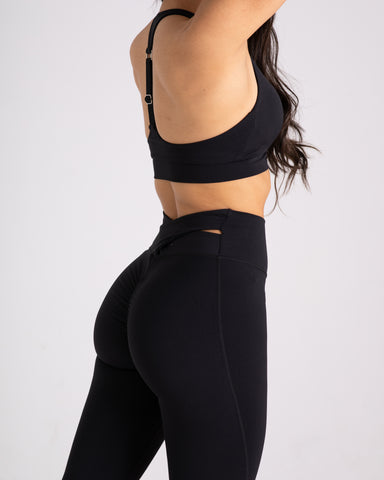 noireblanc, Amazonia Collection, Scrunch booty leggings, Black, high-waisted, Not see through, Criss-cross back