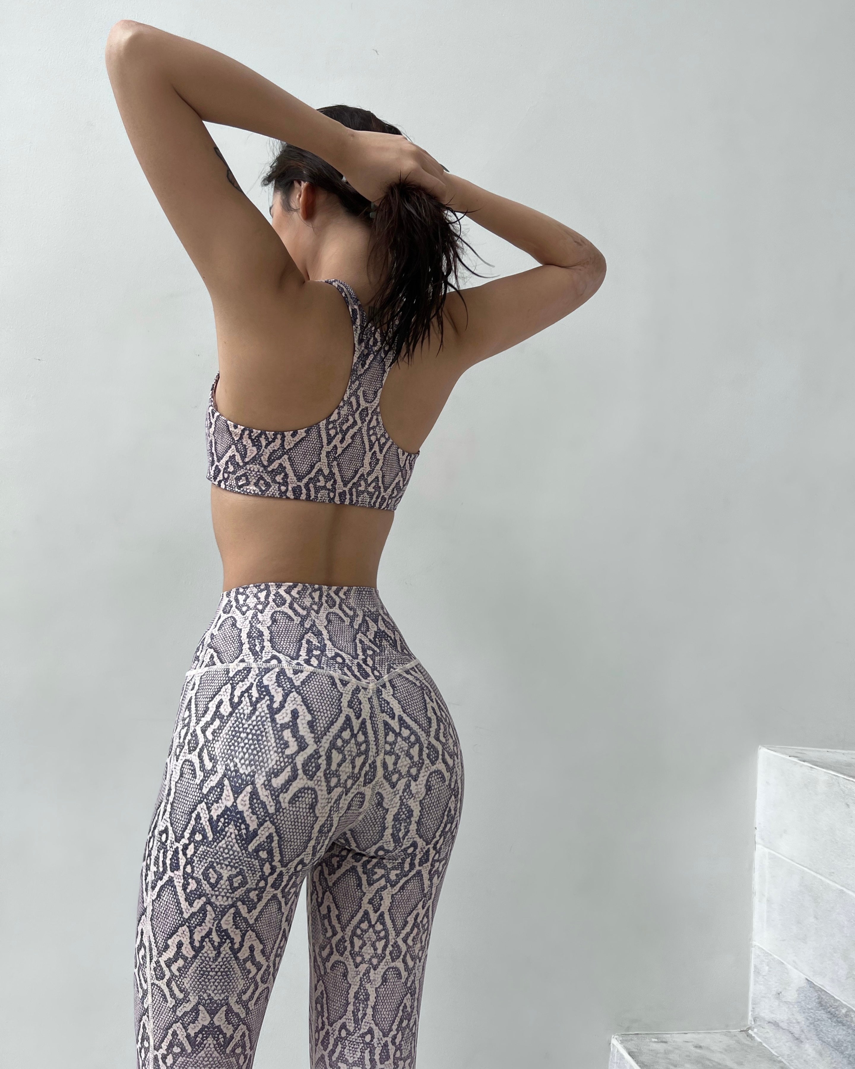 noireblanc, Sahara Collection, No scrunch leggings, Thigh high, Snake skin print, Not see through